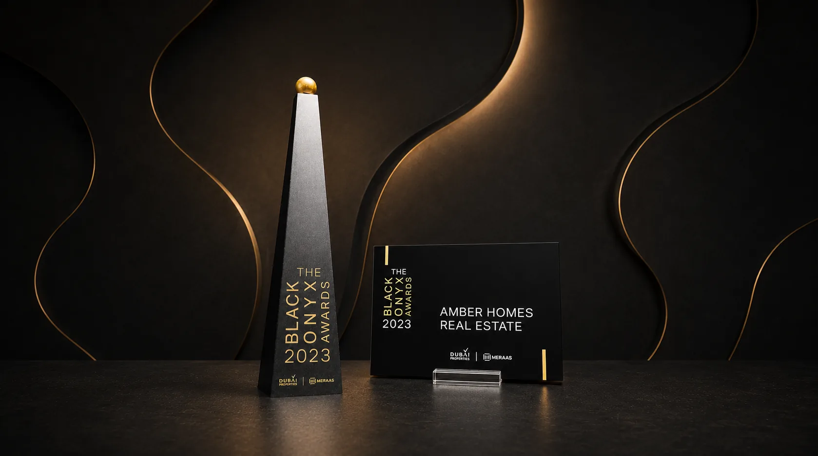 Platinum Agency 2023 award to Amber Homes Real Estate, led by Founder and Managing Director Ambreen Qureshi — Meraas - Nakheel & Dubai Holding